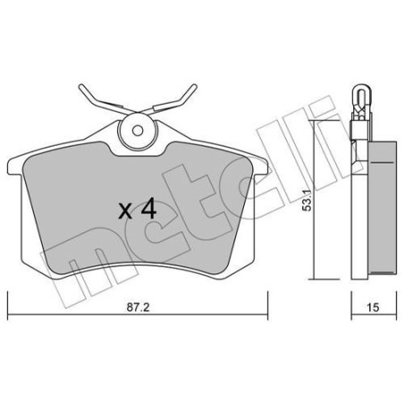 METELLI 22-0100-0 Klocki hamulcowe Tył dla
