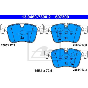ATE 13.0460-7300.2 Pastiglie freno anteriore per 308 C4 Picasso Grand Picasso Spacetourer