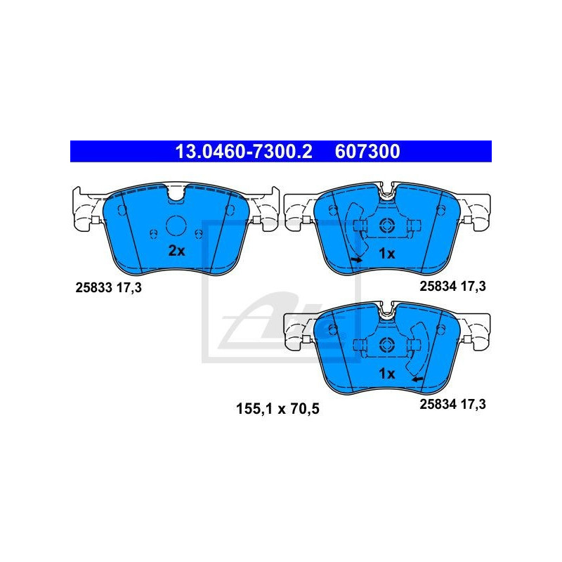 ATE 13.0460-7300.2 Pastiglie freno anteriore per 308 C4 Picasso Grand Picasso Spacetourer