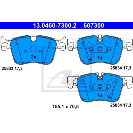 ATE 13.0460-7300.2 Brzdové destičky přední pro 308 C4 Picasso Grand Picasso Spacetourer