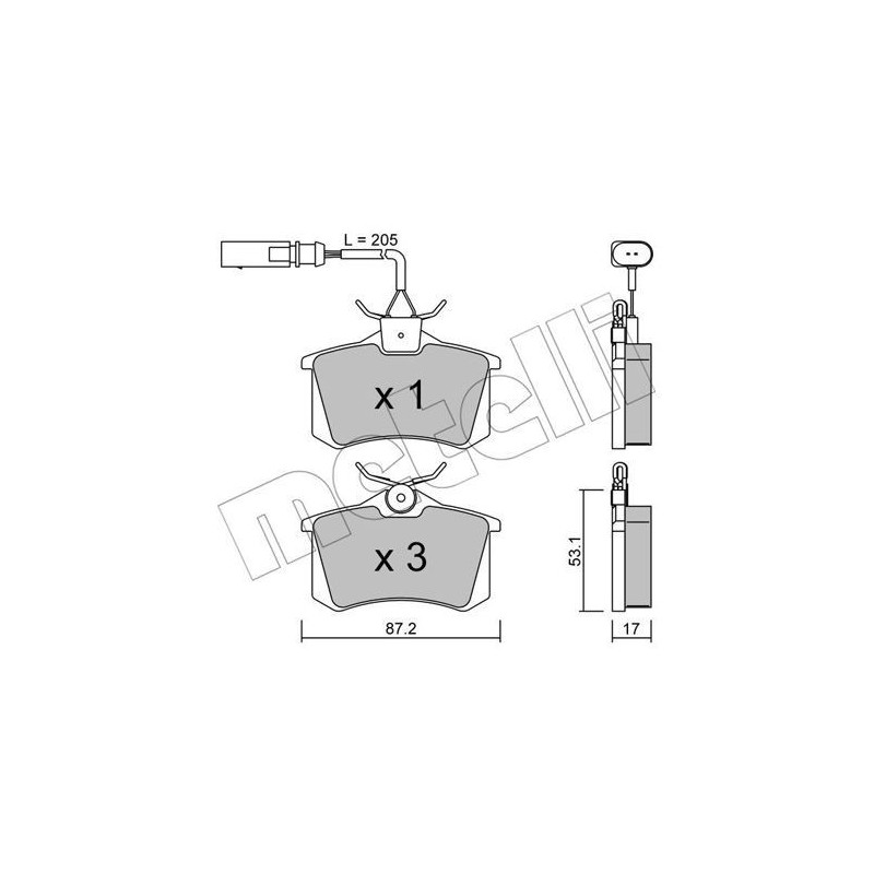 METELLI 22-0100-3 Plaquettes de frein