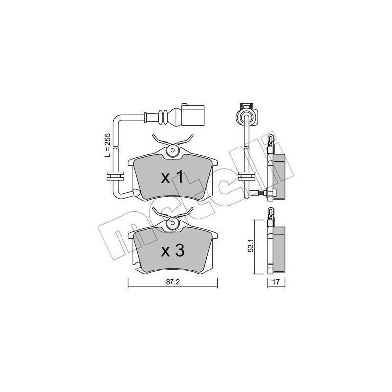 METELLI 22-0100-4 Plaquettes de frein Arrière pour