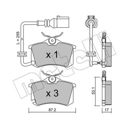 METELLI 22-0100-4 Klocki hamulcowe Tył dla