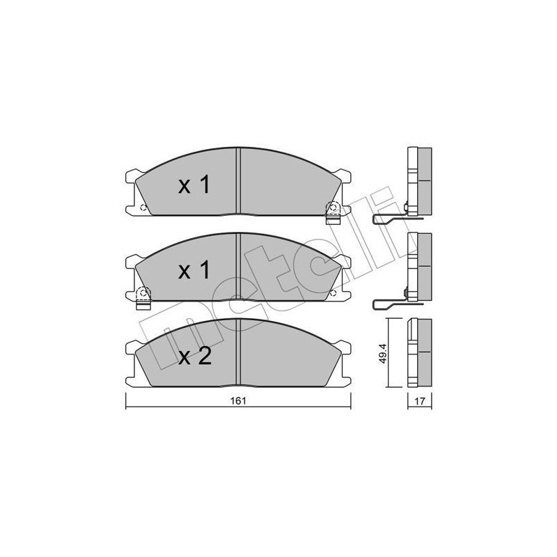 METELLI 22-0107-1 Brzdové destičky Přední pro