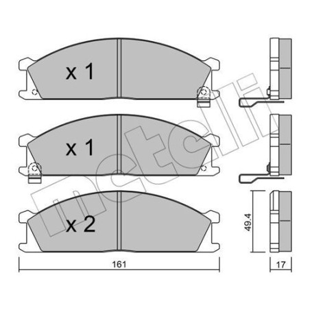 METELLI 22-0107-1 Bremsbeläge Vorne für