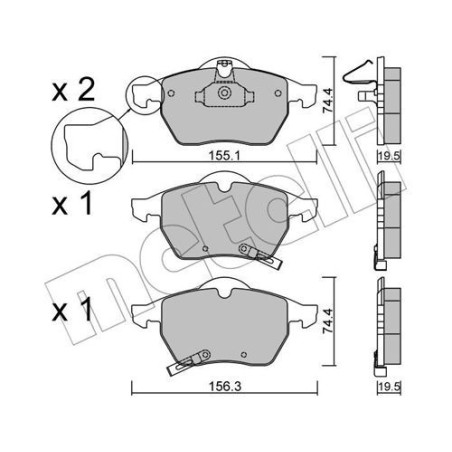 METELLI 22-0118-1 Brake Pads Set Front for