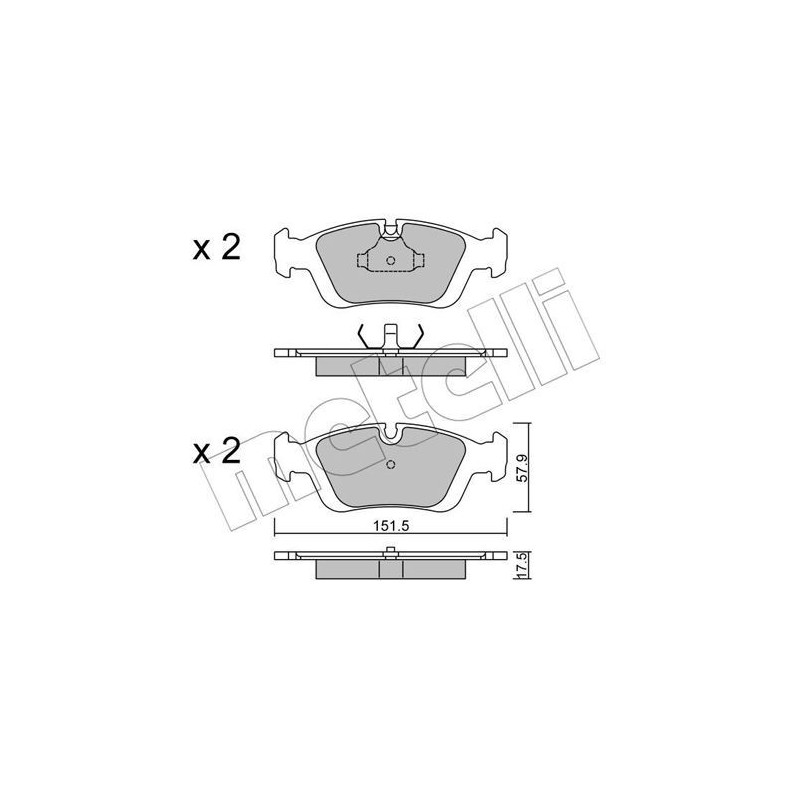 METELLI 22-0124-0 Brzdové destičky Přední pro