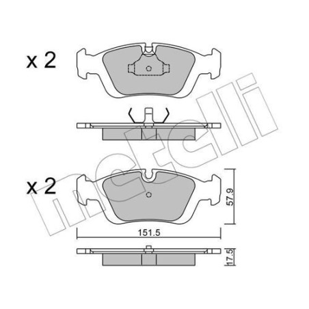 METELLI 22-0124-0 Bremsbeläge Vorne für