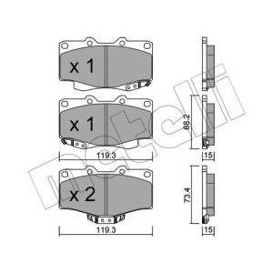 METELLI 22-0129-0 Bremsbeläge Vorne für
