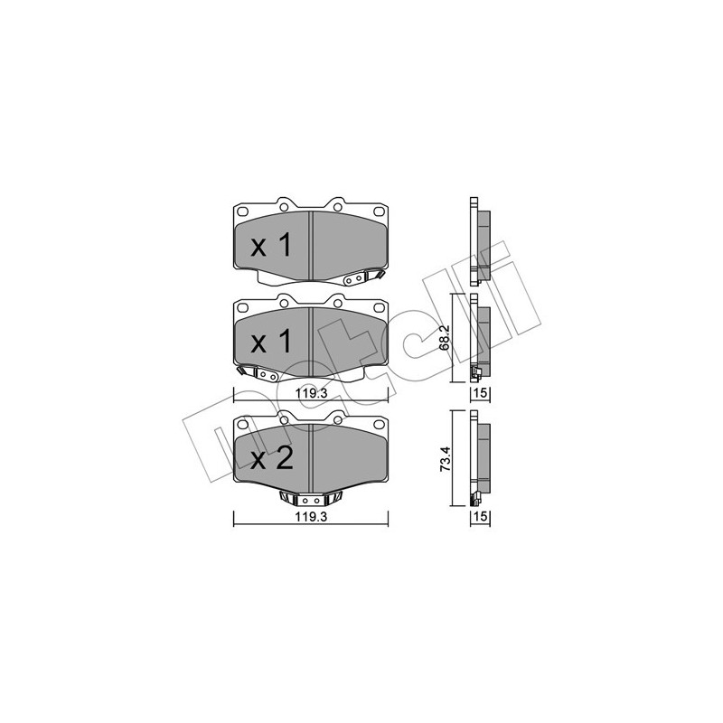 METELLI 22-0129-0 Brake Pads Set Front for