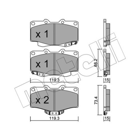 METELLI 22-0129-0 Pastillas de freno Delantero para