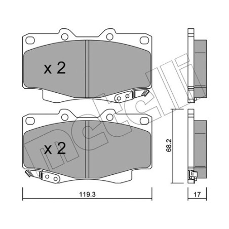 METELLI 22-0129-1 Brzdové platničky Predné pre