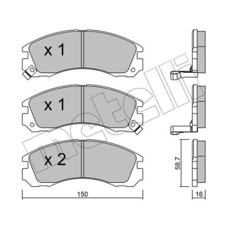 METELLI 22-0134-0 Brzdové platničky Predné pre