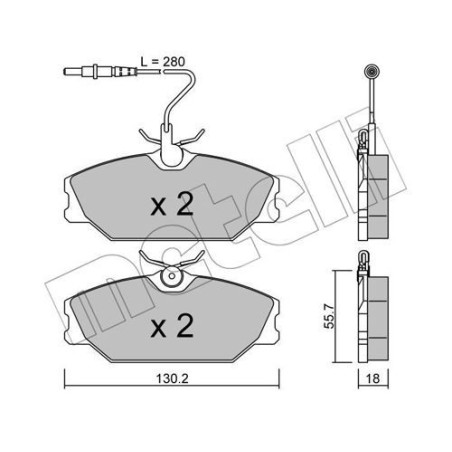METELLI 22-0142-0 Klocki hamulcowe Przód dla