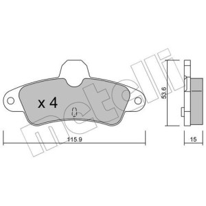 METELLI 22-0143-0 Bremsbeläge Hinten für