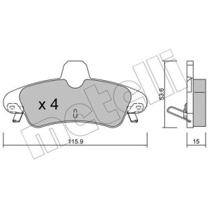 METELLI 22-0143-1 Brake Pads Set Rear for
