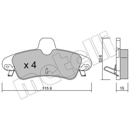 METELLI 22-0143-1 Brake Pads Set Rear for