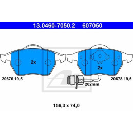 Delantero Pastillas de Freno para Audi 100 A6 C4 ATE 13.0460-7050.2