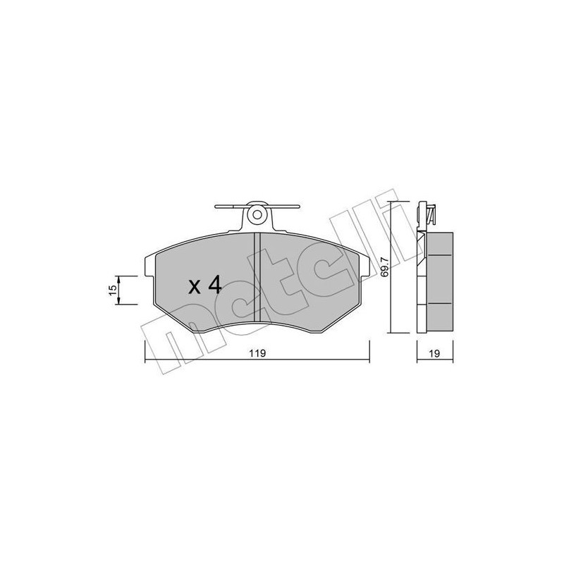 METELLI 22-0148-0 Brzdové destičky Přední pro