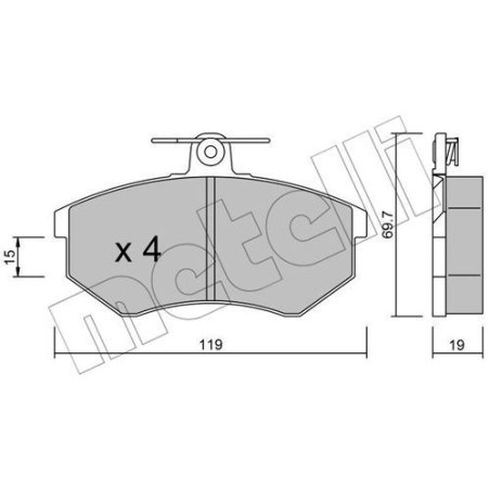 METELLI 22-0148-0 Klocki hamulcowe Przód dla