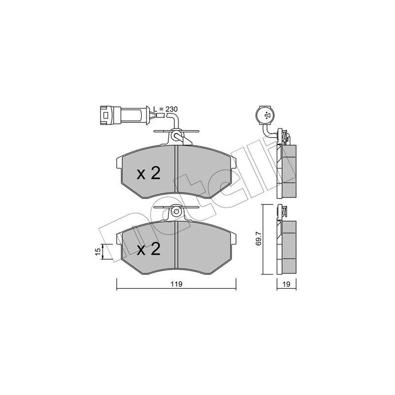 METELLI 22-0148-1 Plaquettes de frein Avant pour