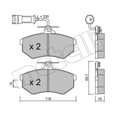 METELLI 22-0148-1 Pastillas de freno Delantero para