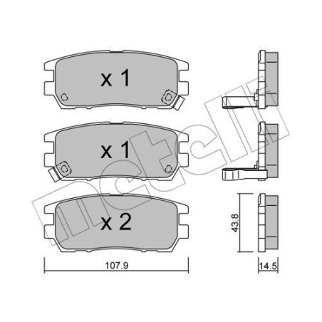 METELLI 22-0151-0 Brake Pads Set Rear for