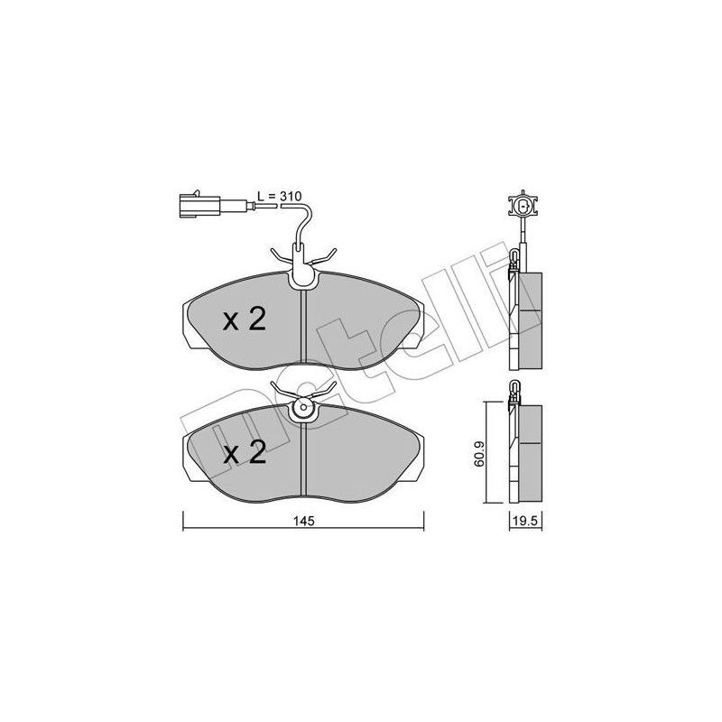 METELLI 22-0154-1 Klocki hamulcowe Przód dla