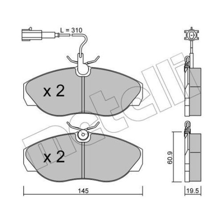 METELLI 22-0154-1 Klocki hamulcowe Przód dla