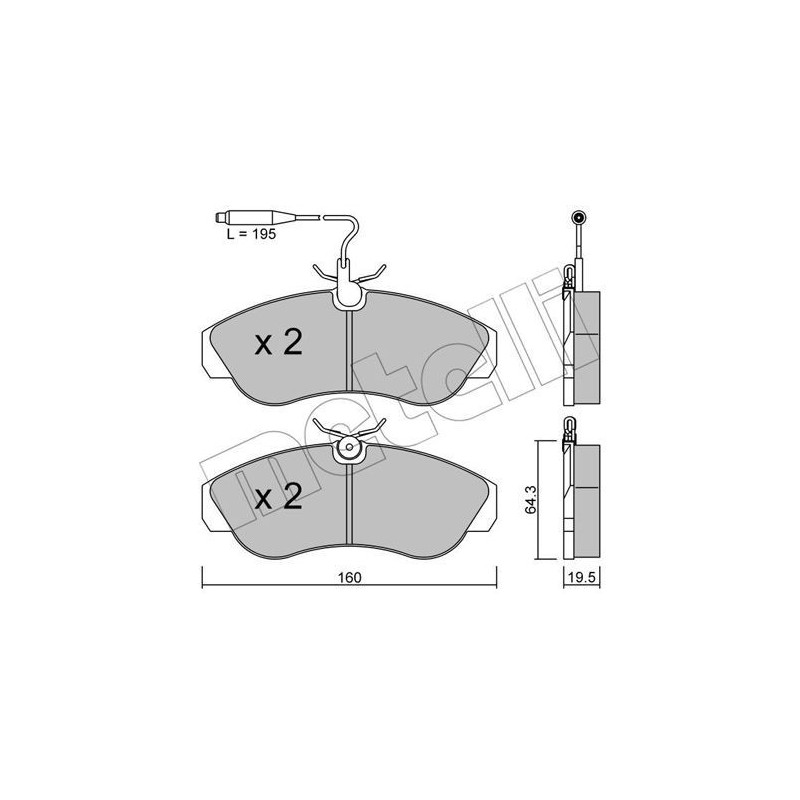 METELLI 22-0155-0 Brzdové destičky