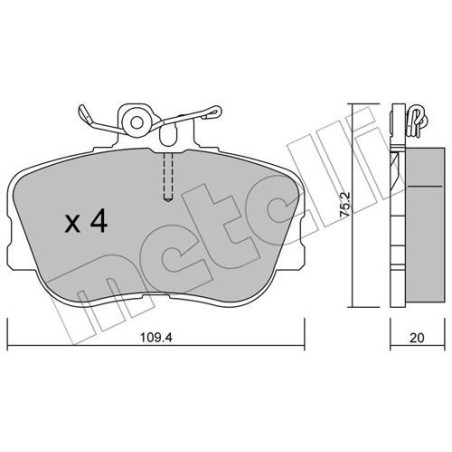 METELLI 22-0158-0 Klocki hamulcowe
