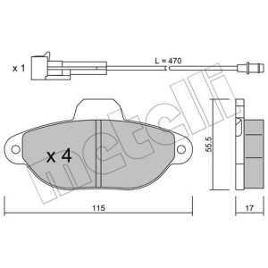 METELLI 22-0159-0 Klocki hamulcowe Przód dla