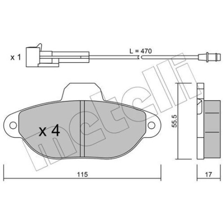 METELLI 22-0159-0 Klocki hamulcowe Przód dla