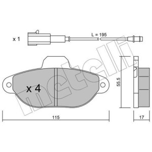 METELLI 22-0159-2 Bremsbeläge Vorne für
