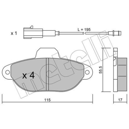 METELLI 22-0159-2 Pastiglie freno Anteriore per
