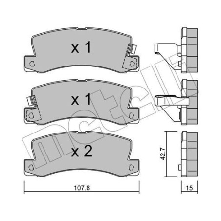 METELLI 22-0161-0 Brzdové platničky Zadné pre