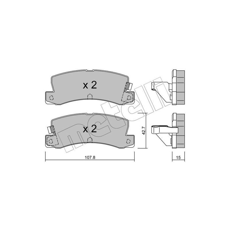 METELLI 22-0161-2 Brake Pads Set Rear for