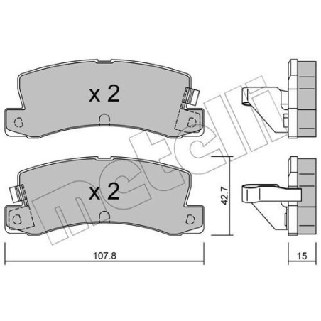 METELLI 22-0161-2 Plaquettes de frein Arrière pour