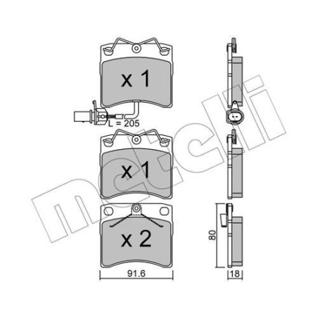 METELLI 22-0163-2 Plaquettes de frein Avant pour