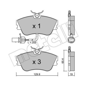 METELLI 22-0164-1 Pastillas de freno Delantero para