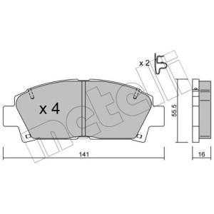 METELLI 22-0166-0 Pastiglie freno Anteriore per