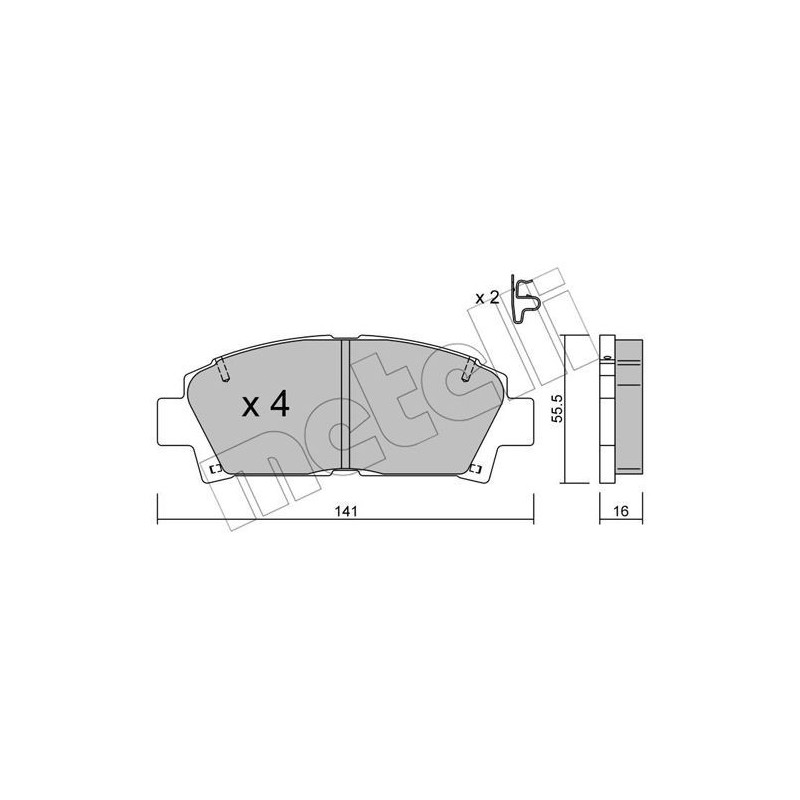 METELLI 22-0166-0 Bremsbeläge Vorne für