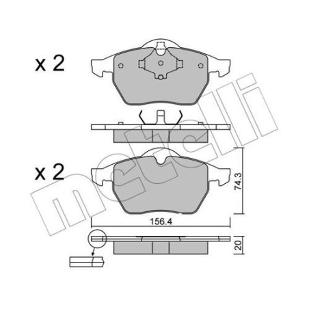METELLI 22-0181-2 Brzdové destičky
