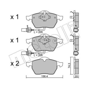 METELLI 22-0181-3 Brake Pads Set Front for