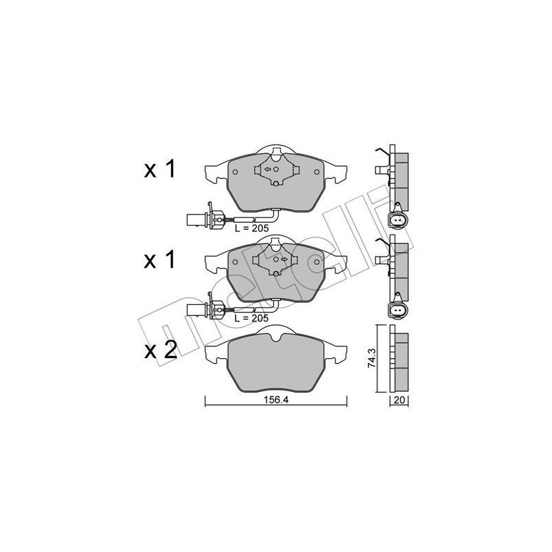 METELLI 22-0181-3 Brzdové destičky Přední pro