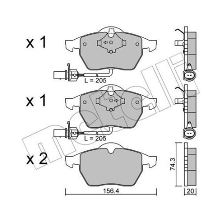 METELLI 22-0181-3 Brake Pads Set Front for