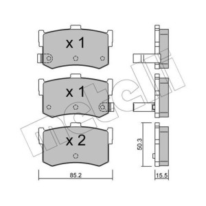 METELLI 22-0187-0 Pastiglie freno Posteriore per