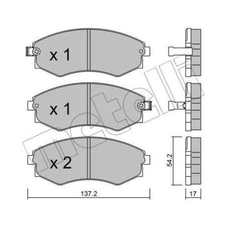 METELLI 22-0188-0 Pastillas de freno Delantero para