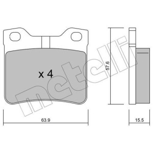 METELLI 22-0192-1 Brake Pads Set Rear for
