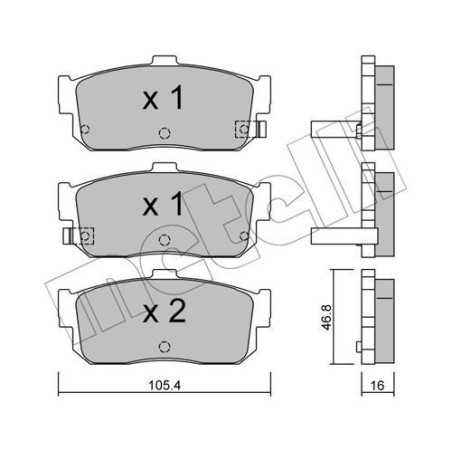 METELLI 22-0193-1 Bremsbeläge Hinten für